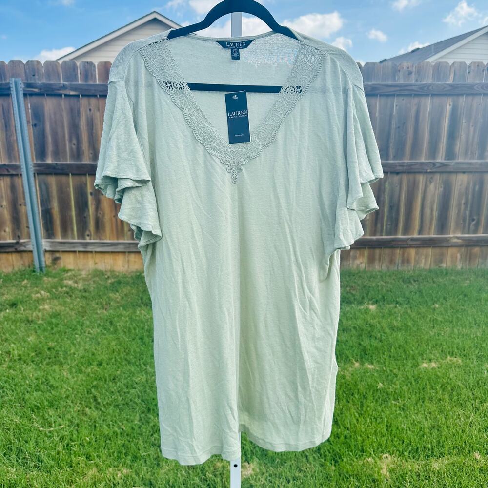 Ralph Lauren Mint Green Blouse 2X